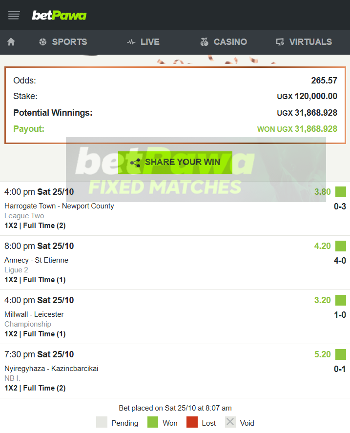 fixed matches 1x2 25.10.2025