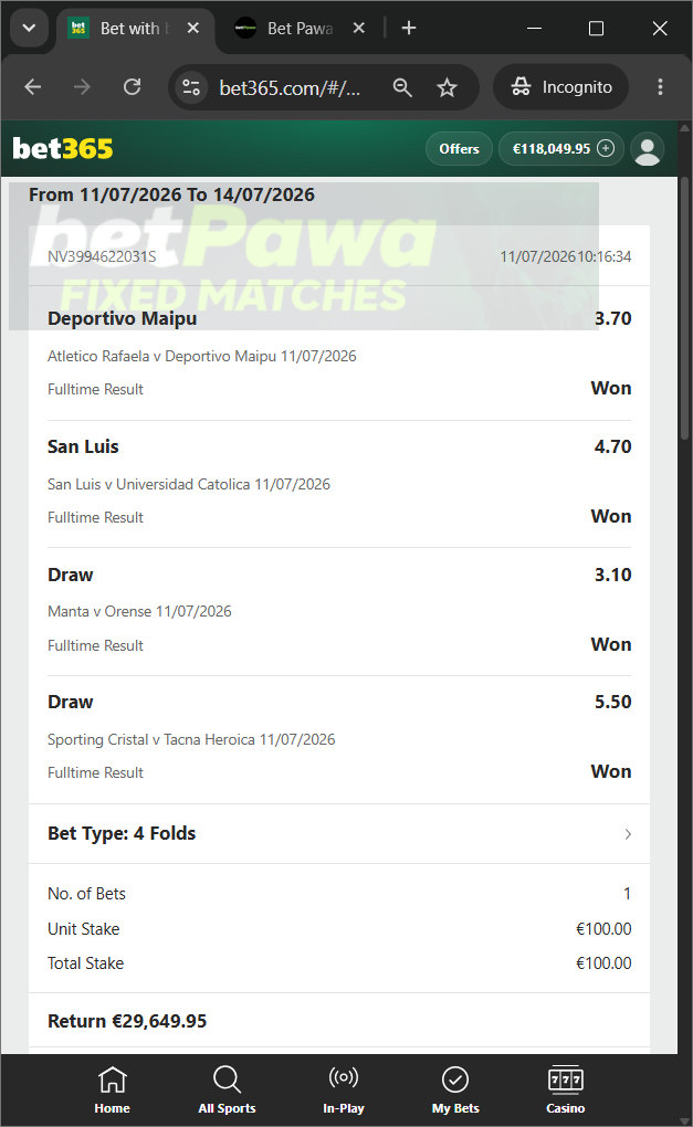 fixed matches 1x2 11.07.2026