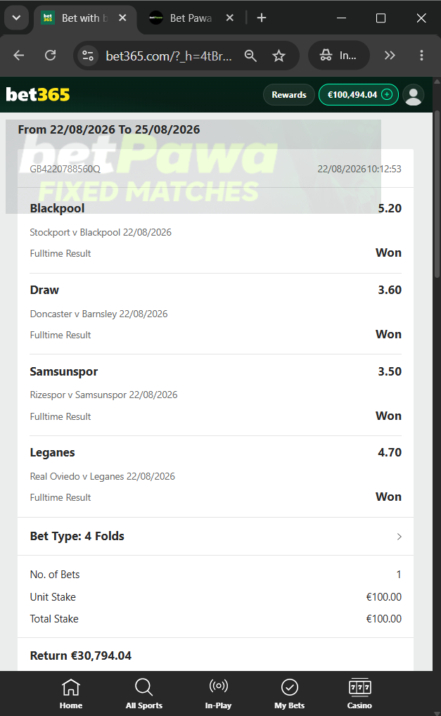 fixed matches 1x2 22.08.2026