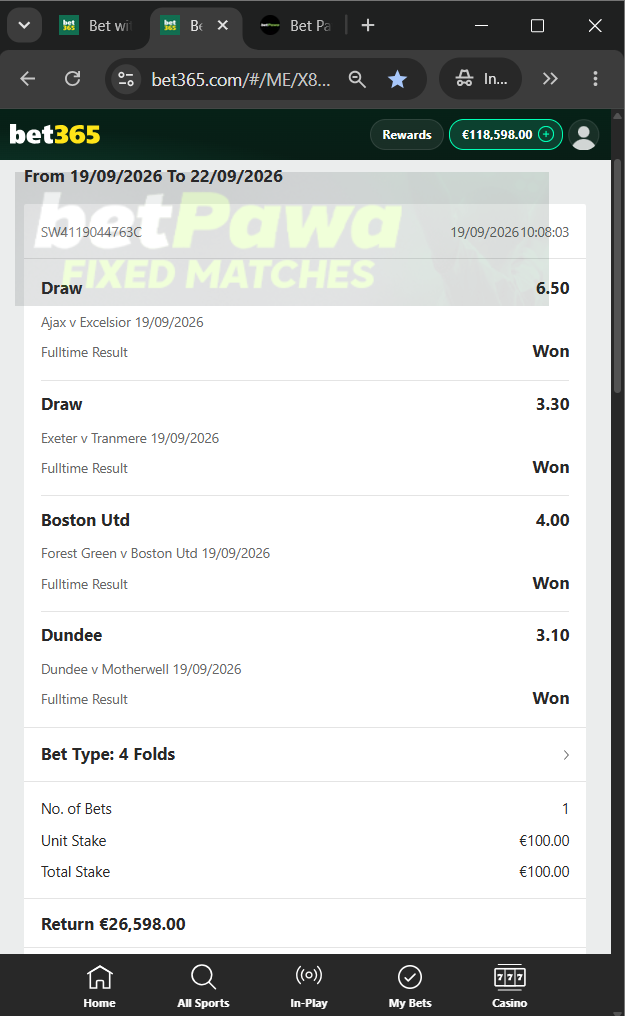 fixed matches 1x2 19.09.2026