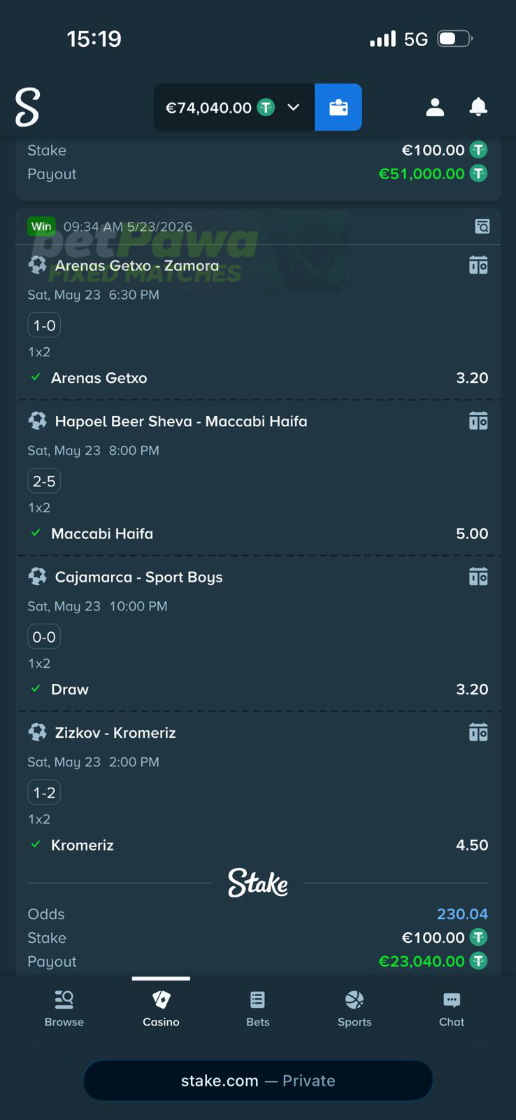 fixed matches 1x2 23.05.2026